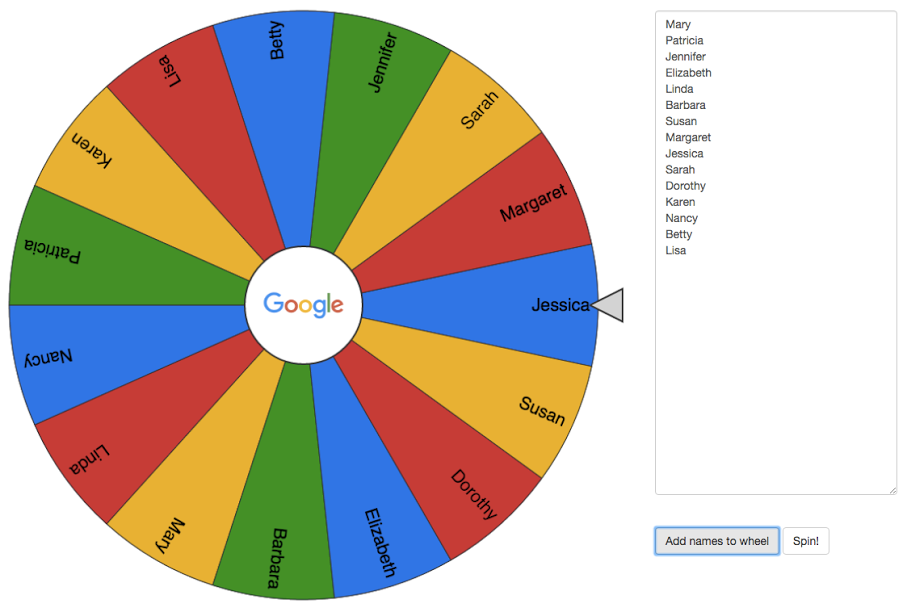 Wheel of Names" to distribute one gadget to the lucky winner of the ra...